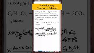 Stoichiometry  Fermentation  Amount of Ethanol Produced from Glucose [upl. by Bacchus468]