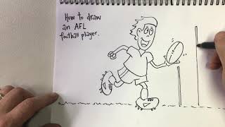 HOW TO DRAW AN AFL FOOTBALLER [upl. by Ran107]