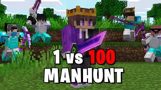 1 vs 100 Players Simulate Minecraft Manhunt [upl. by Becky]