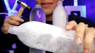 ASMR FROZEN WATER BOTTLE COTTON ICE ICE EATING [upl. by Haff]