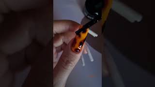 Tortoise shell nail art tutorial on natural long nails 🧡🤎 [upl. by Asilenna]