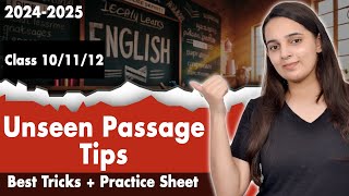 Unseen Passage Tricks  Unseen Passage in English Class 10 Class 11  Class 12 English Grammar [upl. by Ahsain]