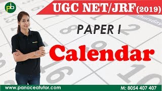 Calendar UGC NETJRF Paper 1 by PanaceaTutor [upl. by Awra]