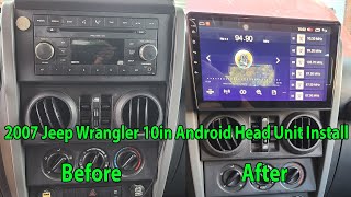 Installing a 10quot Android 12 Radio Head Unit in a Jeep Wrangler [upl. by Yensehc]