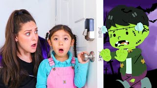 Maddie y Andrea Aprenden LECCIONES DE SEGURIDAD EN CASA PARA NIÑOS en HALLOWEEN 🎃 [upl. by Vaish]