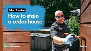 Paint like a Pro  How to stain a cedar house [upl. by Kosak]