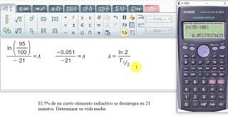 Ejercicio explicado de desintegración radiactiva 5 [upl. by Runkel]