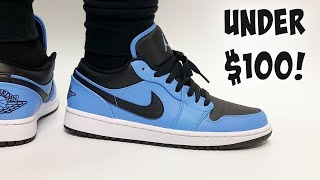 Jordan Sneakers UNDER 100 Jordan 1 Low University Blue ON FEET [upl. by Colby]