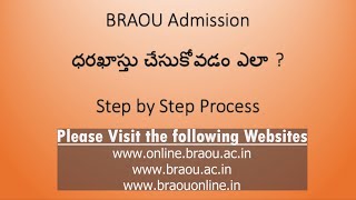 BRAOU General Admission Process  Step By Step Online Process [upl. by Mylan]