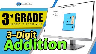 3rd Grade Math Tutorials 3Digit Addition [upl. by Sesylu]