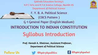 FYBAPolitical Science English Medium Syllabus Introduction [upl. by Meredeth]