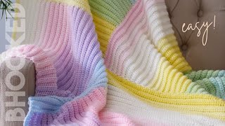 EASY Crochet Baby Blanket Perfect For Beginners [upl. by Wendt]