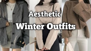 korean outfit ideas  Winter outfits  Aesthatic✨ [upl. by Licko]