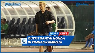 Outfit Kece Keisuke Honda di SEA Games 2023 Dampingi Timnas Kamboja Pakai Celana Pendek dan Sandal [upl. by Hewitt]