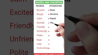 10 common synonyms synonyms english short [upl. by Chamberlain]