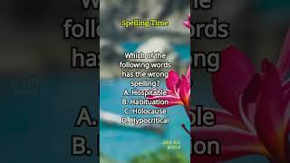 Spelling Time 496 spelling englishlearning englishvocabulary questions quiz [upl. by Atnahc]