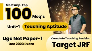 Teaching Aptitude Most Imp 100 Mcqs  Teaching Aptitude for Ugc Net [upl. by Logan]