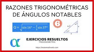 Razones trigonométricas de ángulos notables ejercicios resueltos pdf [upl. by Boaten885]