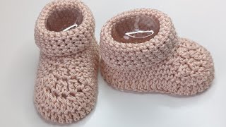 Babysöckchen häkeln Boots ganz einfach und schnell crochet pattern Tutorial socks easy [upl. by Reuben]