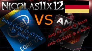 DEUTSCH Intel i74770K vs AMD FX8350 vs AMD FX8350  48GHz [upl. by Reede]