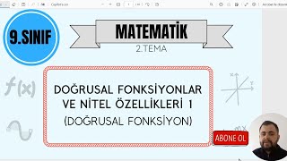 9Sınıf Matematik Yeni Müfredat  Doğrusal Fonksiyonlar [upl. by Meehyrb]