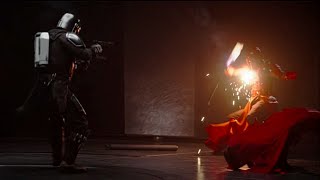 Grogu and Mando Praetorian Guards Fight Scene Save Each Other Force  Season 3 Episode 8 Finale [upl. by Gosser107]