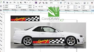 How to make Car racing sticker design in coreldraw x7  coreldraw tutorial [upl. by Pattin801]