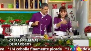 Cocina de YOLO Crepas rellenas de mariscos [upl. by Powder]