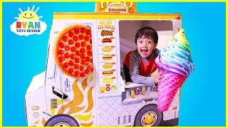 Ryan Pretend Play with Food Truck cooking Playhouse [upl. by Russom794]