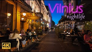 Night Walk in Vilnius Street 4K [upl. by Kataway]