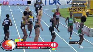 Kenya wins 4x4M Relay Mixed Heat 1 [upl. by Trudnak]