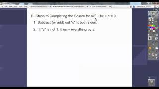 Completing the Square  Section 47 [upl. by Asihtal]