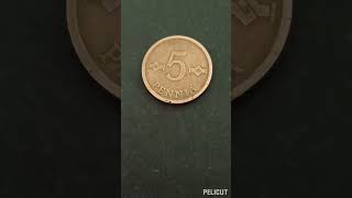 Монета Финляндии 5 пенни 1973 г 5 pennia 1963  1977 Suomen Tasavalta [upl. by Eilyak]