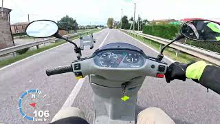 Piaggio Skipper SKR 172 MALOSSI MHR AC GPS top speed full gas SM06 25 phbl Multivar e VL13 [upl. by Llehsor]