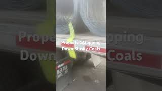 Flatbed Truck Driver Properly Strapping Down Slinky Coils Shorts [upl. by Laeahcim]