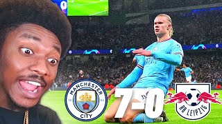 Man City 70 RB Leipzig LIVE Reaction  HAALAND FIVE GOAL MASTERCLASS 🤯 [upl. by Danit]