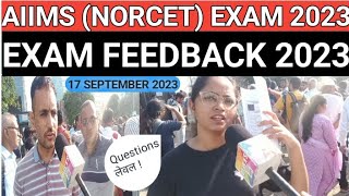 AIIMS NORCET EXAM 2023 17 SEPTEMBER AIIMS NORCET EXAM Analysis today 2023 [upl. by Eloccin]