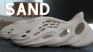 YEEZY FOAM RUNNER quotSANDquot REVIEW amp ON FEET [upl. by Graff13]