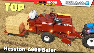 FS22  Hesston 4900 Baler  Farming Simulator 22 New Mods Review 2K60 [upl. by De Witt376]