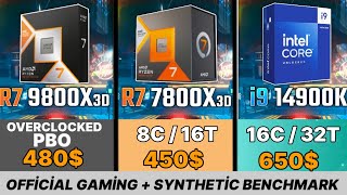 9800x3d overclock vs 7950x3d vs 7800x3d vs 5800x3d vs Intel 285k vs 14900k vs 9700x vs 9950x 9800x3 [upl. by Ttereve865]