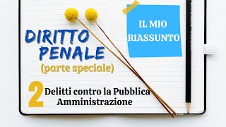 Diritto Penale parte speciale  Capitolo 2 delitti contro la pubblica amministrazione [upl. by Eiznil]