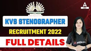 KVS Stenographer Vacancy 2022  Full Details [upl. by Masao]