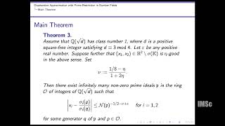 Diophantine Approximation with Prime Restriction inReal Quadratic Number Fields [upl. by Rechaba621]