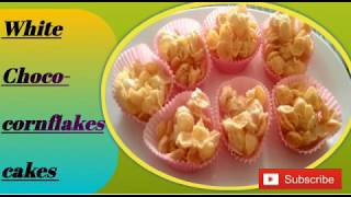 How to make white chocolate cornflake cakes  crunchy White Choco cornflakes Bites [upl. by Pacificas]