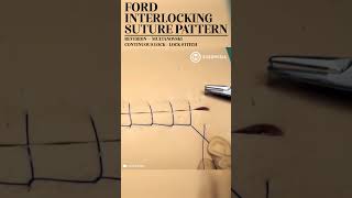 Ford Interlocking Suture Pattern Lock Stitch shorts medical suture suturing training [upl. by Lleval]