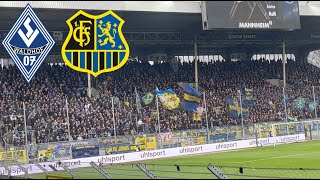 Chaos und 3800 FCS Fans beim Derby Waldhof Mannheim vs FC Saarbrücken Groundhopping 180224 [upl. by Aggi390]