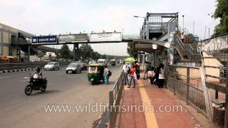 Bus stand in front of the Chattarpur Metro [upl. by Iohk551]