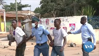 Dezenas de feridos e detidos no primeiro dia de manifestação em Chimoio [upl. by Matrona]