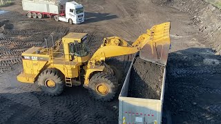 Caterpillar 990 Wheel Loader Loading Coal On Lorries  SGM Melidis [upl. by Yona905]