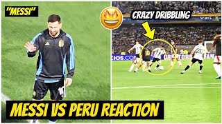 🔥 INSANE Messi Fan Reactions During Warmups amp Dribbling Showcase vs Peru [upl. by Domenech]